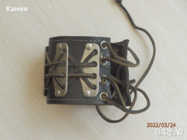 Мъжка кожена гривна, снимка 2 - Гривни - 36217683