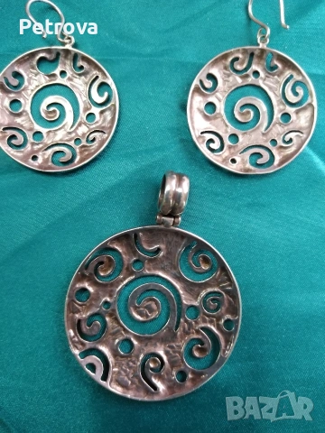 Масивен сребърен комплект "Космос" , снимка 2 - Колиета, медальони, синджири - 53134478