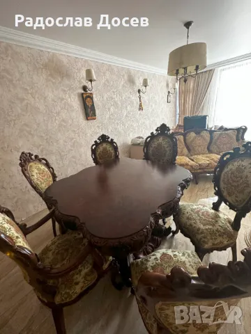 Трапезна барокова маса  ДЪРВОРЕЗБА УНИКАТ !!!!! , снимка 12 - Маси - 48344842