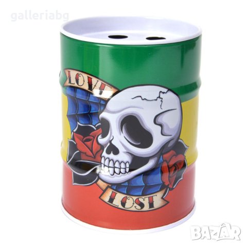 Пепелник с череп и рози 