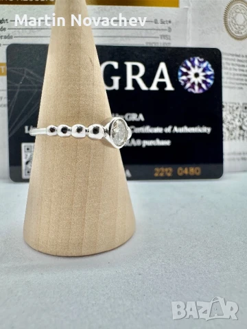 Сребърен пръстен с мойсанит (Диамант) 0.5 карата, снимка 4 - Пръстени - 50799593