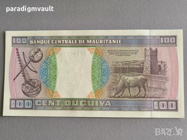 Банкнота - Мавритания - 100 угия UNC | 2002г., снимка 2 - Нумизматика и бонистика - 51080677