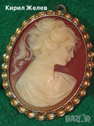 ВИНТИДЖ ВИКТОРИАНСКА КАМЕЯ ПРЕКРАСНА БРОНЗОВА ПОЗЛАТЕНА СТАР ПЕНДАНТ АРТ ДЕКО 17477, снимка 5 - Антикварни и старинни предмети - 31196205