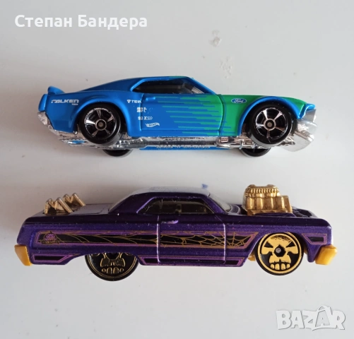 2 за 1 КАТО НОВИ 1964 CHEVY IMPALA+1969 FORD MUSTANG Boss 302 HOTWHEELS toy cars
