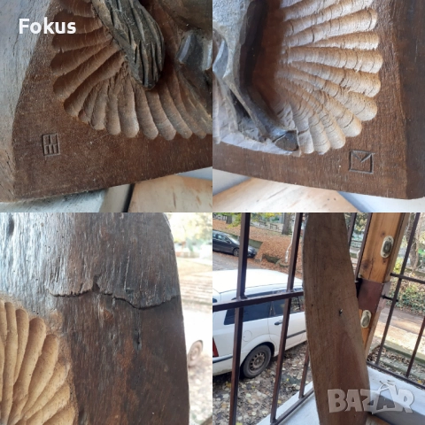 Уникална стара авторска дърворезба за стена - кон -подписана, снимка 7 - Антикварни и старинни предмети - 52617239