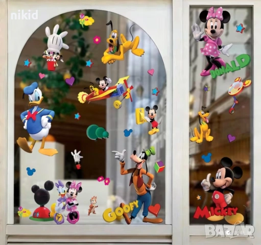 Мики Мини Маус Доналд Гуфи самозалепващ стикер лепенка за стена мебел прозорец детска стая детски, снимка 4 - Други - 53852557