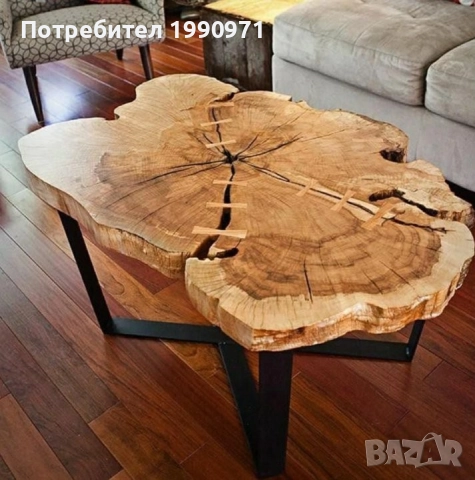 Маси от масив с жив ръб, кръгли, правоъгълни, трапезни, холни, орех, дъб, бряст по поръчка на клиент, снимка 4 - Маси - 52471539