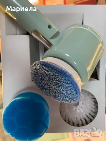 Безжична Четка за Почистване с 3 Приставки / Акумулаторна Четка за почистване, снимка 6 - Други стоки за дома - 48101593