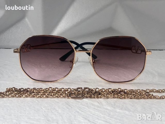 Valentino дамски слънчеви очила Осмоъгълник с верижка синджир, снимка 7 - Слънчеви и диоптрични очила - 41775475