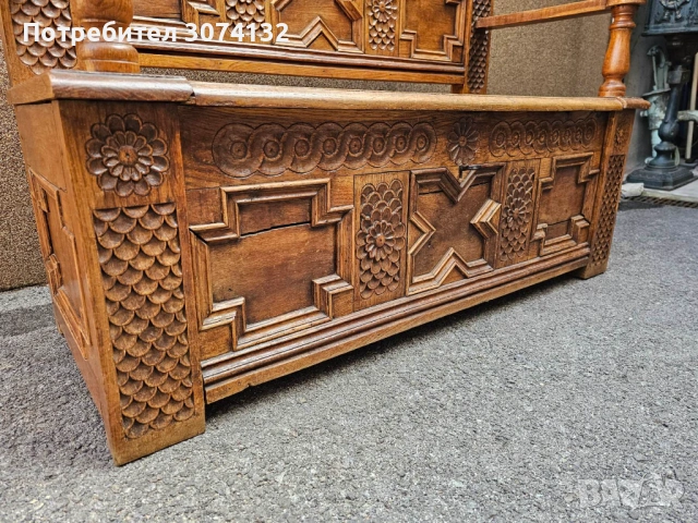 Уникална ретро пейка с дърворезба, снимка 2 - Други - 53569981