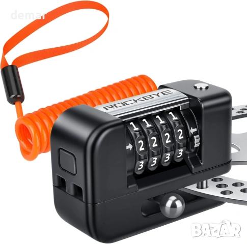 Заключване за дискова спирачка за мотоциклет, 4-цифрен код, алуминиева сплав