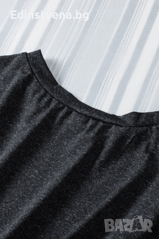 Дамска рокля в черно с къс ръкав и ефектен набор с връзки, снимка 10 - Рокли - 44631722