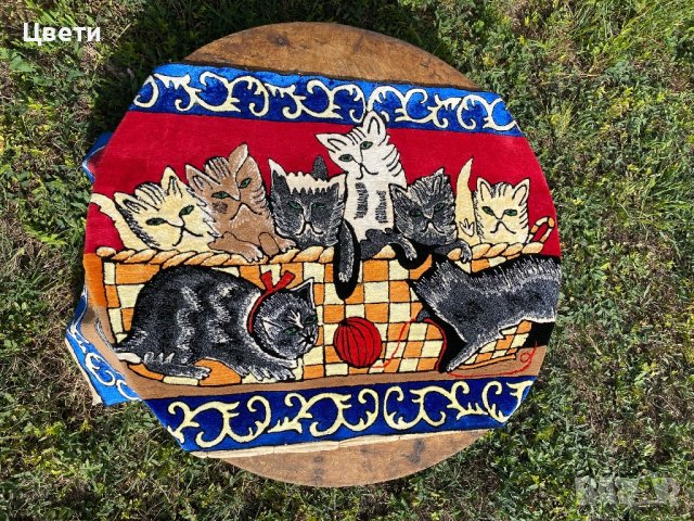 Ковьор с котета - фъкана бродерия.  , снимка 1 - Антикварни и старинни предмети - 42255567