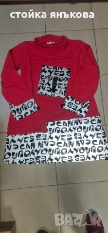 Страхотна дамска рокля туника в червено, снимка 3 - Рокли - 48097485