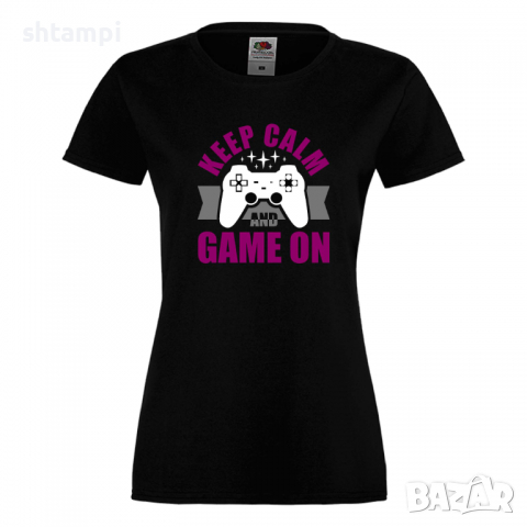Дамска тениска Keep Calm And Game On, снимка 9 - Тениски - 36191522