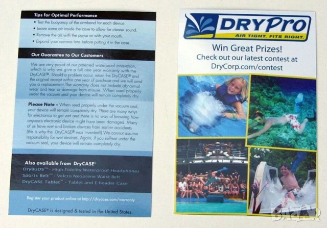 Оригинал DRYCASE К-т Американски Водонепроницаем Вакуумен КАЛЪФ Кейс 165x100мм Телефон Камера БАРТЕР, снимка 18 - Калъфи, кейсове - 50885506