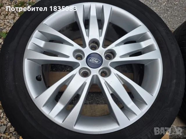 Лети джанти 16ки 5х108 Ford + летни гуми 205/55/16, снимка 4 - Гуми и джанти - 56086244