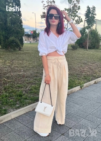 Дамски ленен панталон, снимка 2 - Панталони - 53556968