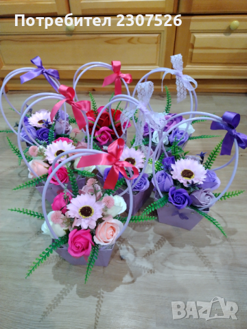 Сапунени цветя , снимка 4 - Изкуствени цветя - 44767458