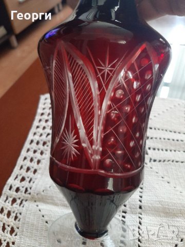 Червен кристал  гарафа, снимка 4 - Сервизи - 40823008