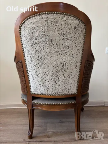 Антикварно кресло с ратан и извити подлакътници, снимка 18 - Антикварни и старинни предмети - 49784474