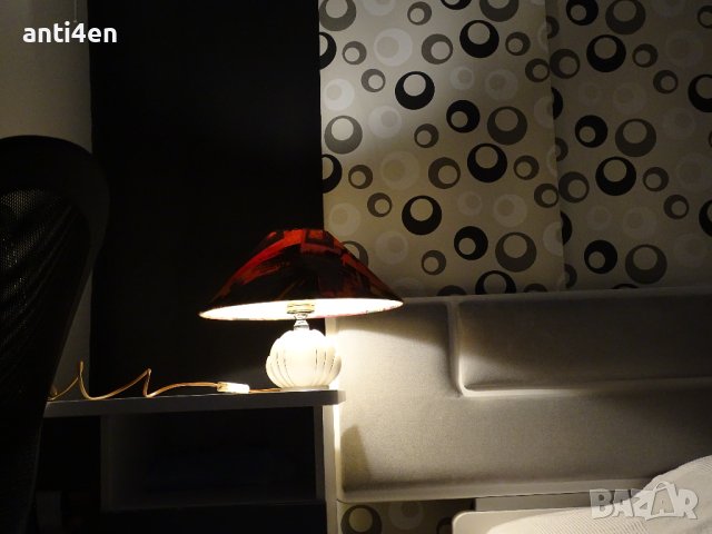Стара АРТ нощна лампа с порцеланова основа, снимка 3 - Настолни лампи - 41593031