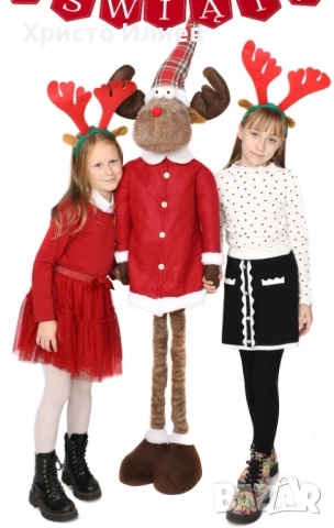 Голям Коледен елен 188см ХХЛ Коледна декорация украса НОВ, снимка 2 - Декорация за дома - 51836618