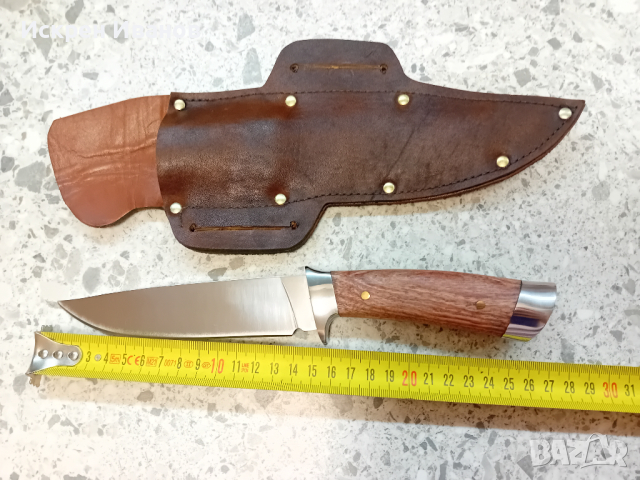Ловен Нож с кожена кания, снимка 2 - Ножове - 44652400