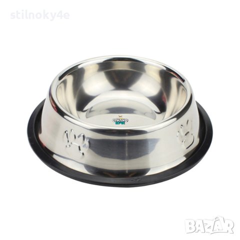 Метална купа със силиконови завършеци за домашен любимец Метални купи за куче/коте/домишни любимци, снимка 1