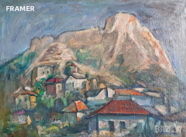 СТОЯН КИРЯЗОВ 1926 - 1995 Мелник 1992 година маслени бои, снимка 2 - Картини - 39333567