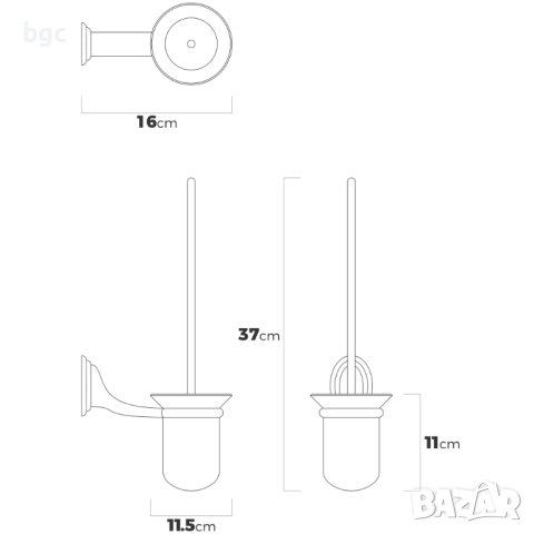 Комплект Качествени аксесоари за баня Bathroom Chrome Plated Steel, 8 части - 24 месеца гаранция, снимка 3 - Други стоки за дома - 41327058