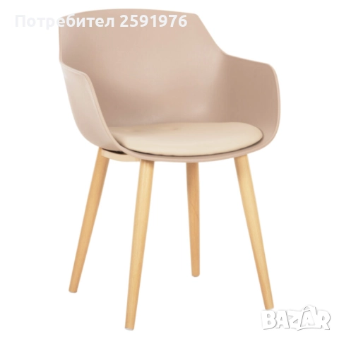 Стол, Lucie, Капучино, Полипропилен, 56х55.5х80см., снимка 1