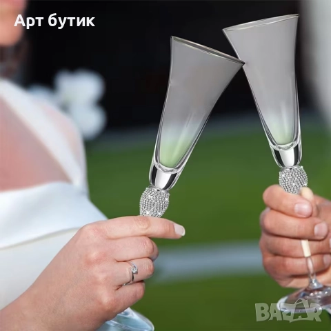 Сватбени чаши за шампанско, снимка 4 - Други - 52574519