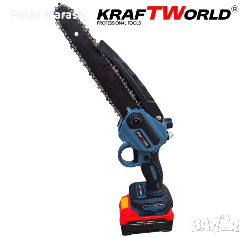 Мини резачка за клони KraftWorld с автоматично омасляване,две батерии и две вериги, снимка 2 - Други инструменти - 50432959