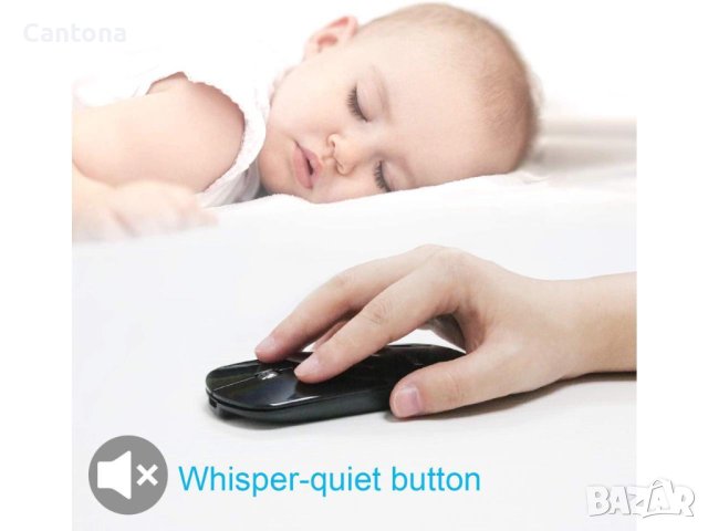 Bluetooth мишка FENIFOX, супер тънка и безшумна, акумулаторна, Slim Mini Whisper-Quiet Flat Portable, снимка 3 - Клавиатури и мишки - 41596731