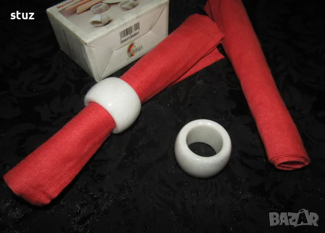 Мраморни халки, пръстени за салфетки, комплект 2бр., снимка 5 - Аксесоари за кухня - 50183302