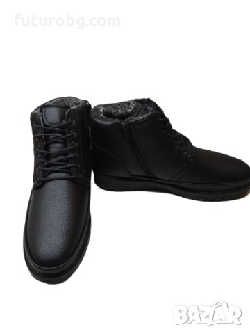 Елегантни мъжки боти в черен цвят водоустойчиви, снимка 4 - Мъжки боти - 34844615