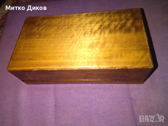 Рисувана дървена кутия от соца 22х12х6см, снимка 2 - Колекции - 36299095