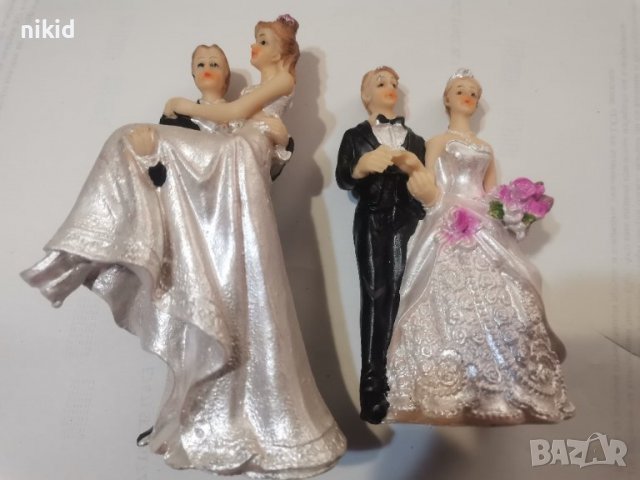 2 вида Сватбена фигурка на младоженци за връх на сватба торта ТОПЕР, снимка 3 - Декорация - 37682630
