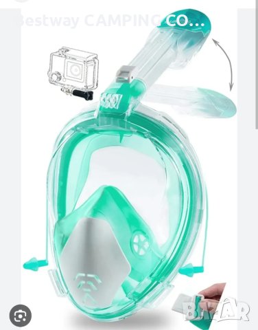  Маска и шнорхел комплект за гмуркане 2 размера - S- M, L-  XL, снимка 2 - Екипировка - 41505725