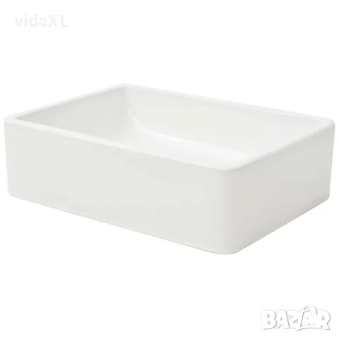 vidaXL Керамична мивка, бяла, 41x30х12 см, снимка 3 - Мивки - 56146048