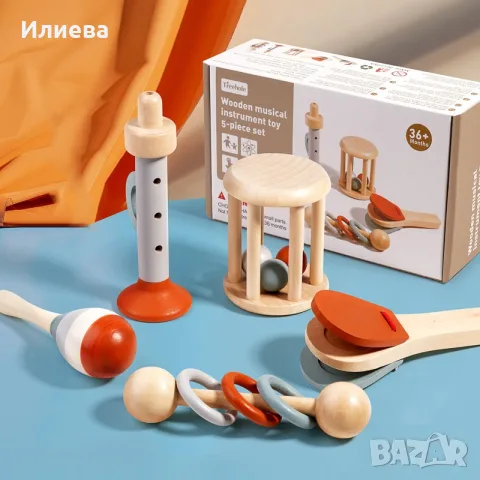 Монтесори дървени играчки за деца 5 части 