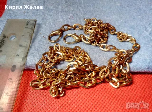 МНОГО КРАСИВА ЗЛАТИСТА ДЪЛГА ВЕРИЖКА от БЛАГОРОДНА СТОМАНА 47404, снимка 2 - Колиета, медальони, синджири - 47336160