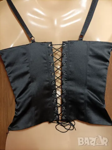 Черен корсет - сатен, снимка 4 - Корсети, бюстиета, топове - 49104487