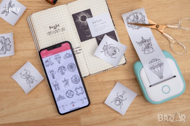 Мини преносим термален принтер с Bluetooth Джобен фото принтер за мобилен телефон , снимка 4 - Принтери, копири, скенери - 35728529