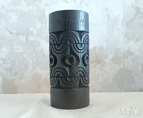 Стар соц моливник/ваза от масивно дърво-СБХ. 