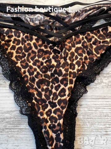 Тигрови прашки с ленти и златни детайли М размер 🐅 , снимка 4 - Бельо - 52402406