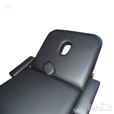 Стационарно дървено легло за масаж и козметика 309, Черно/Бежово, снимка 4 - Кушетки - 41598832