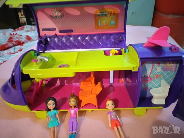 Самолет - къщичка за поли полет с три куклички