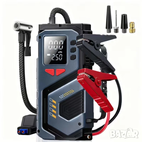 Комбиниран Jump Starter (бичѐ), Power Bank и 150 PSI компресор 